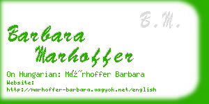 barbara marhoffer business card